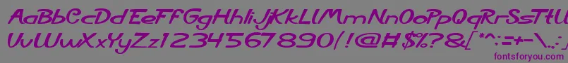 フォントCityShine – 紫色のフォント、灰色の背景