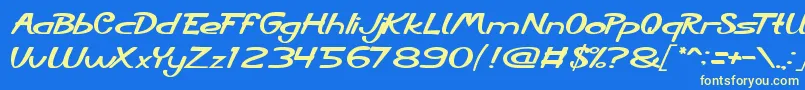 フォントCityShine – 黄色の文字、青い背景