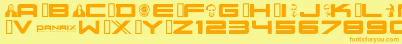 Nuscm Font – Orange Fonts on Yellow Background