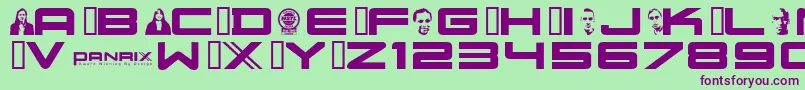 Nuscm Font – Purple Fonts on Green Background