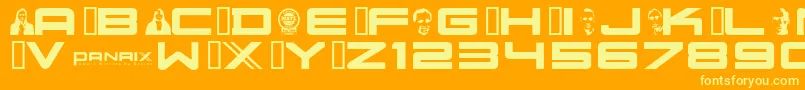 Nuscm Font – Yellow Fonts on Orange Background