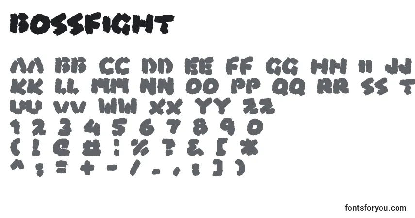 Schriftart BossFight – Alphabet, Zahlen, spezielle Symbole