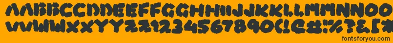 BossFight-Schriftart – Schwarze Schriften auf orangefarbenem Hintergrund