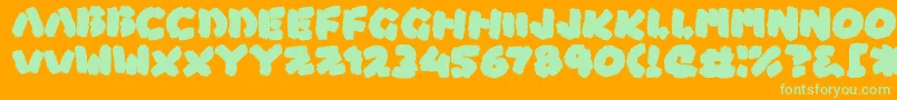 BossFight-Schriftart – Grüne Schriften auf orangefarbenem Hintergrund