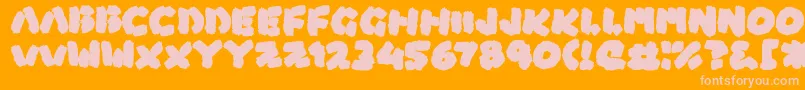 BossFight-Schriftart – Rosa Schriften auf orangefarbenem Hintergrund