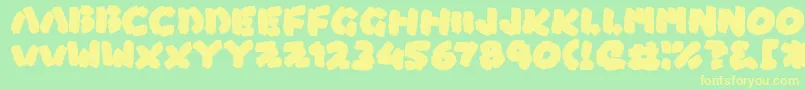 BossFight Font – Yellow Fonts on Green Background