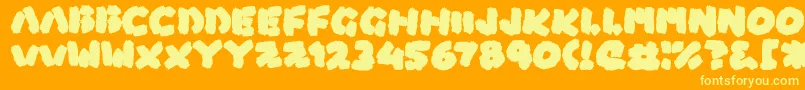 BossFight-Schriftart – Gelbe Schriften auf orangefarbenem Hintergrund