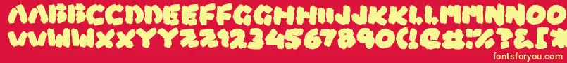 BossFight Font – Yellow Fonts on Red Background