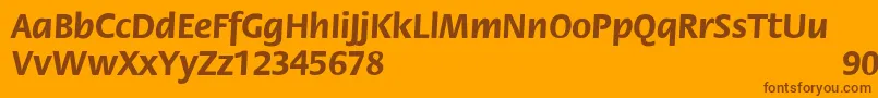 FloraBold-Schriftart – Braune Schriften auf orangefarbenem Hintergrund