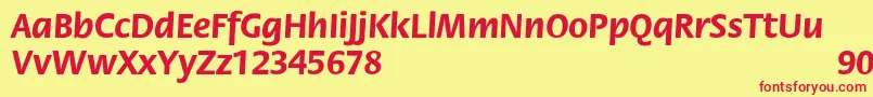 FloraBold-Schriftart – Rote Schriften auf gelbem Hintergrund