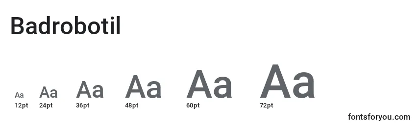 Badrobotil Font Sizes