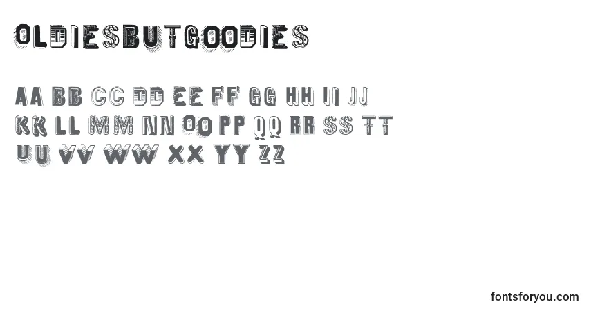 Oldiesbutgoodiesフォント–アルファベット、数字、特殊文字