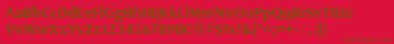 SydneyBold Font – Brown Fonts on Red Background