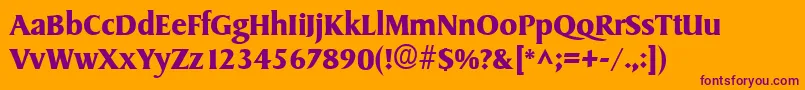 SydneyBold Font – Purple Fonts on Orange Background