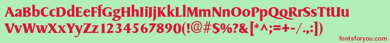 SydneyBold Font – Red Fonts on Green Background