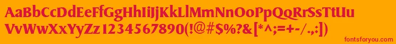 SydneyBold-Schriftart – Rote Schriften auf orangefarbenem Hintergrund