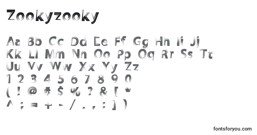 Шрифт Zookyzooky – алфавит, цифры, специальные символы