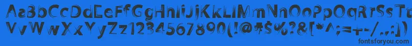 Zookyzooky-Schriftart – Schwarze Schriften auf blauem Hintergrund