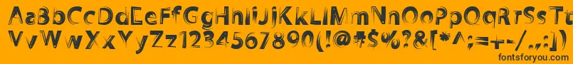 Zookyzooky-Schriftart – Schwarze Schriften auf orangefarbenem Hintergrund