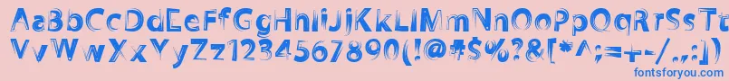 Zookyzooky-Schriftart – Blaue Schriften auf rosa Hintergrund