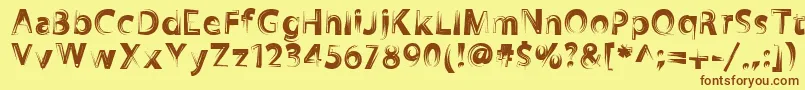 Zookyzooky Font – Brown Fonts on Yellow Background