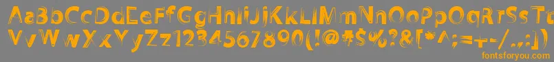 Weitere Informationen zur Zookyzooky-Schriftart Zookyzooky-Schriftart – Orangefarbene Schriften auf grauem Hintergrund