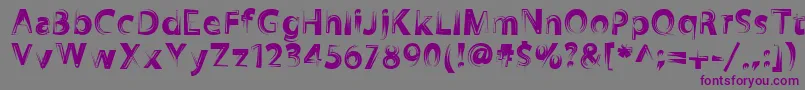 Zookyzooky-Schriftart – Violette Schriften auf grauem Hintergrund