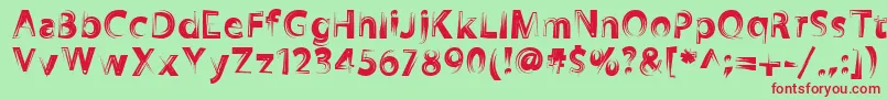 Zookyzooky Font – Red Fonts on Green Background
