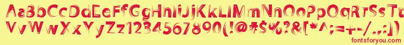 Zookyzooky Font – Red Fonts on Yellow Background