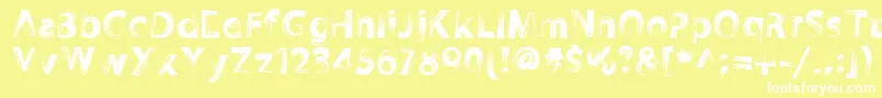 Zookyzooky Font – White Fonts on Yellow Background