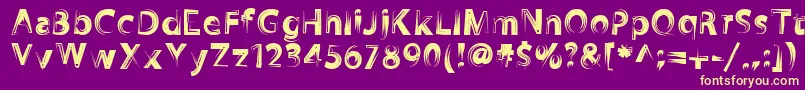 Zookyzooky Font – Yellow Fonts on Purple Background