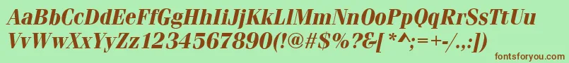 FerraraBolditalic Font – Brown Fonts on Green Background