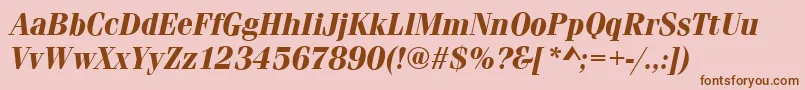 FerraraBolditalic Font – Brown Fonts on Pink Background