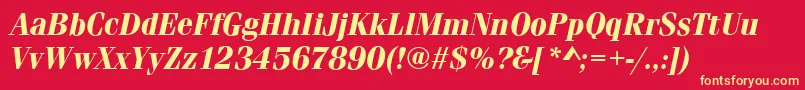 FerraraBolditalic Font – Yellow Fonts on Red Background