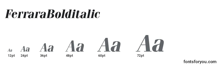 FerraraBolditalic Font Sizes