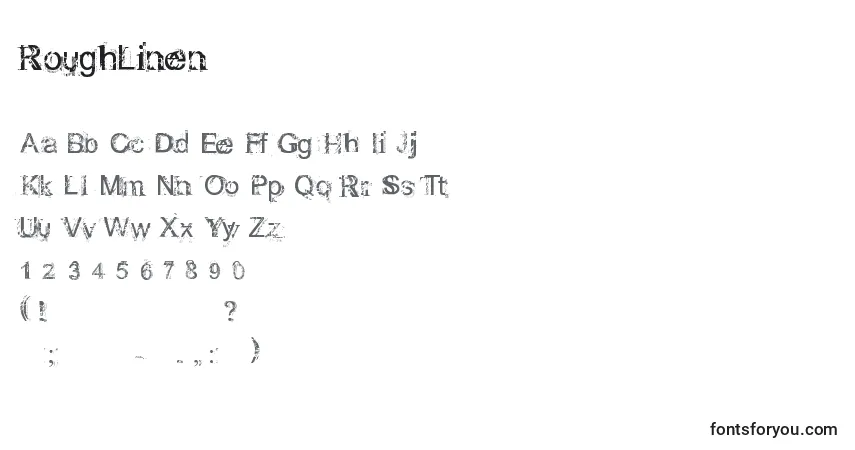 Czcionka RoughLinen – alfabet, cyfry, specjalne znaki