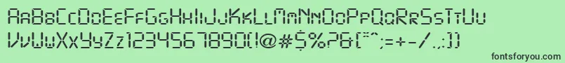 DigitalDisplayRegular-fontti – mustat fontit vihreällä taustalla
