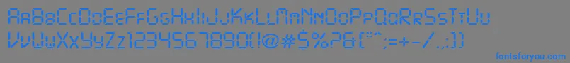 Czcionka DigitalDisplayRegular – niebieskie czcionki na szarym tle
