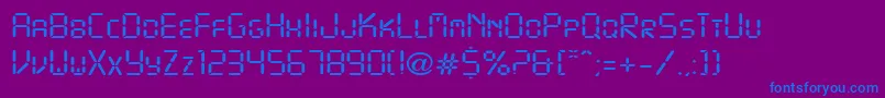 DigitalDisplayRegular Font – Blue Fonts on Purple Background