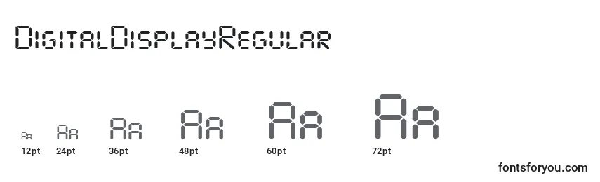Размеры шрифта DigitalDisplayRegular