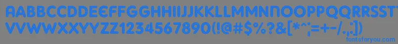 フォントAdamGorryLights – 灰色の背景に青い文字