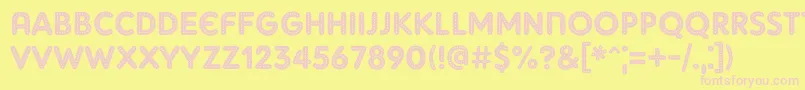 AdamGorryLights-fontti – vaaleanpunaiset fontit keltaisella taustalla