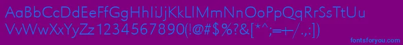 Urwgrotesktextligwid Font – Blue Fonts on Purple Background
