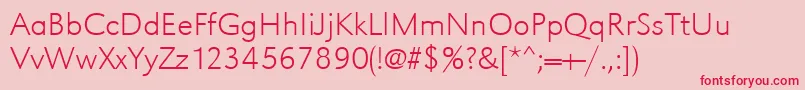 フォントUrwgrotesktextligwid – ピンクの背景に赤い文字