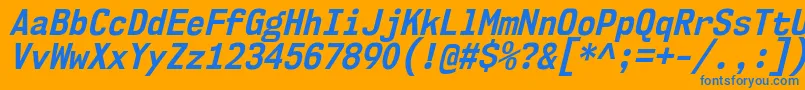 Nk57MonospaceScBdIt Font – Blue Fonts on Orange Background