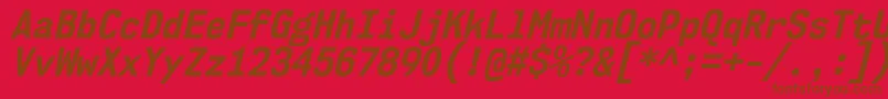 Fonte Nk57MonospaceScBdIt – fontes marrons em um fundo vermelho