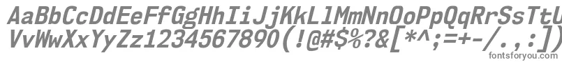 フォントNk57MonospaceScBdIt – 灰色のフォント