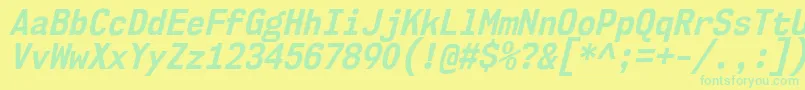 Nk57MonospaceScBdIt-Schriftart – Grüne Schriften auf gelbem Hintergrund