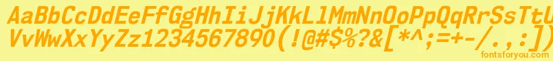 Nk57MonospaceScBdIt Font – Orange Fonts on Yellow Background