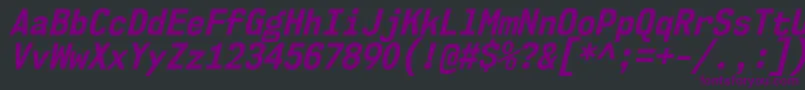 More about Nk57MonospaceScBdIt Font Nk57MonospaceScBdIt Font – Purple Fonts on Black Background